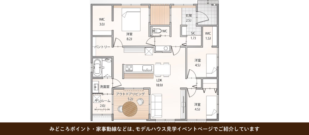 羽尾モデルハウスⅢ「アウトドアリビングのある平屋」